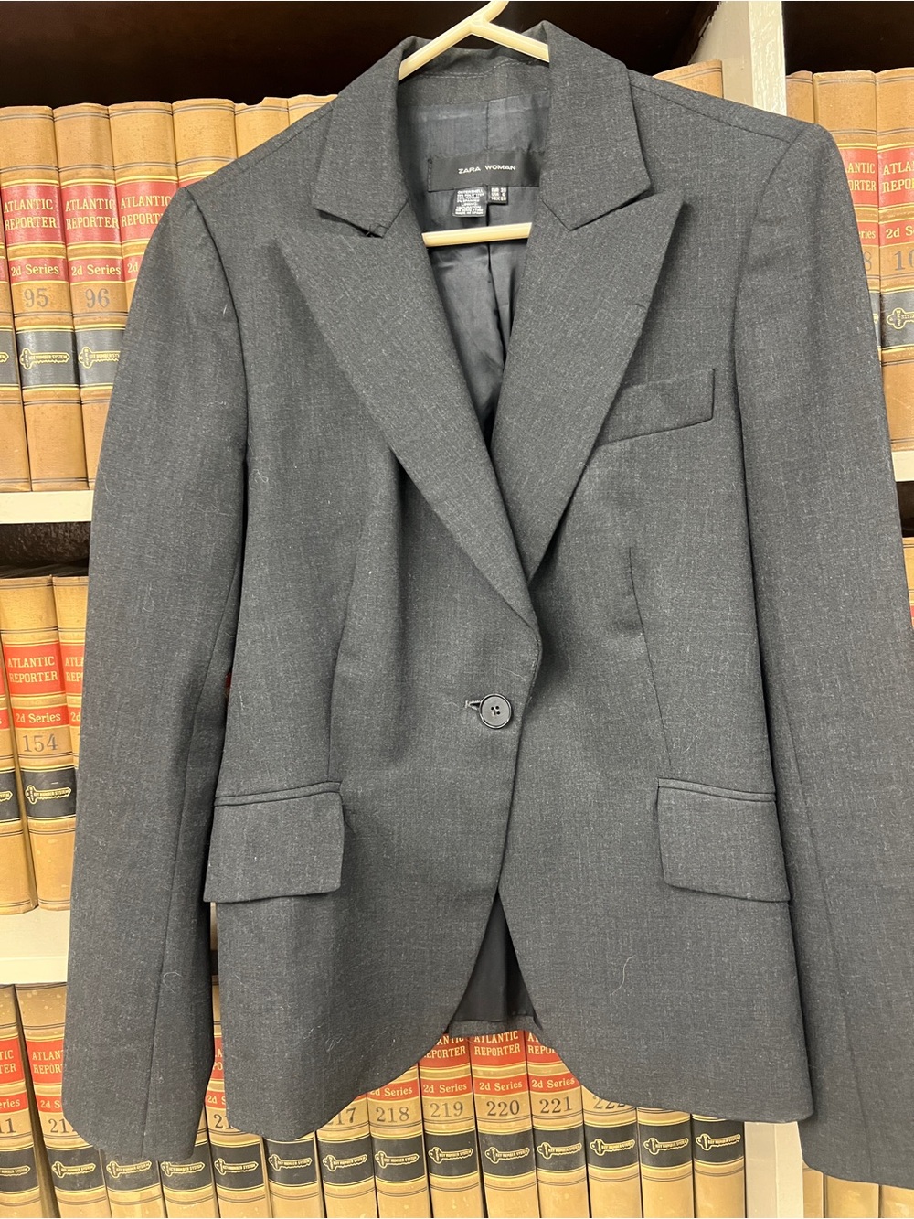 Zara Charcoal Gray Single-Button Men's Blazer